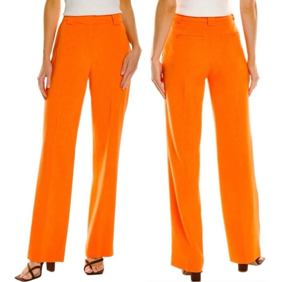 NEW! A.L.C. Kennedy Trouser Pants Clementine Orange Straight Legs - Picture 1 of 8